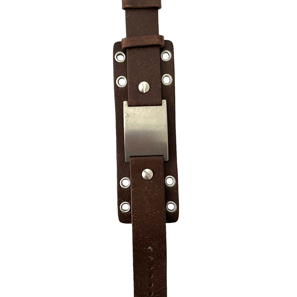 Fossil Brown Leather Bracelet with Silver Accents